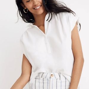 Madewell Central Popover Shirt White Size L
